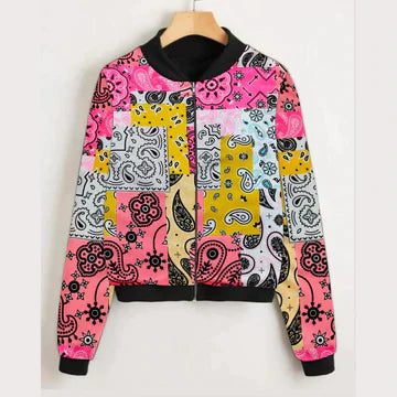 Bea's wear Printed Winter Jacket Pink CHW # 22