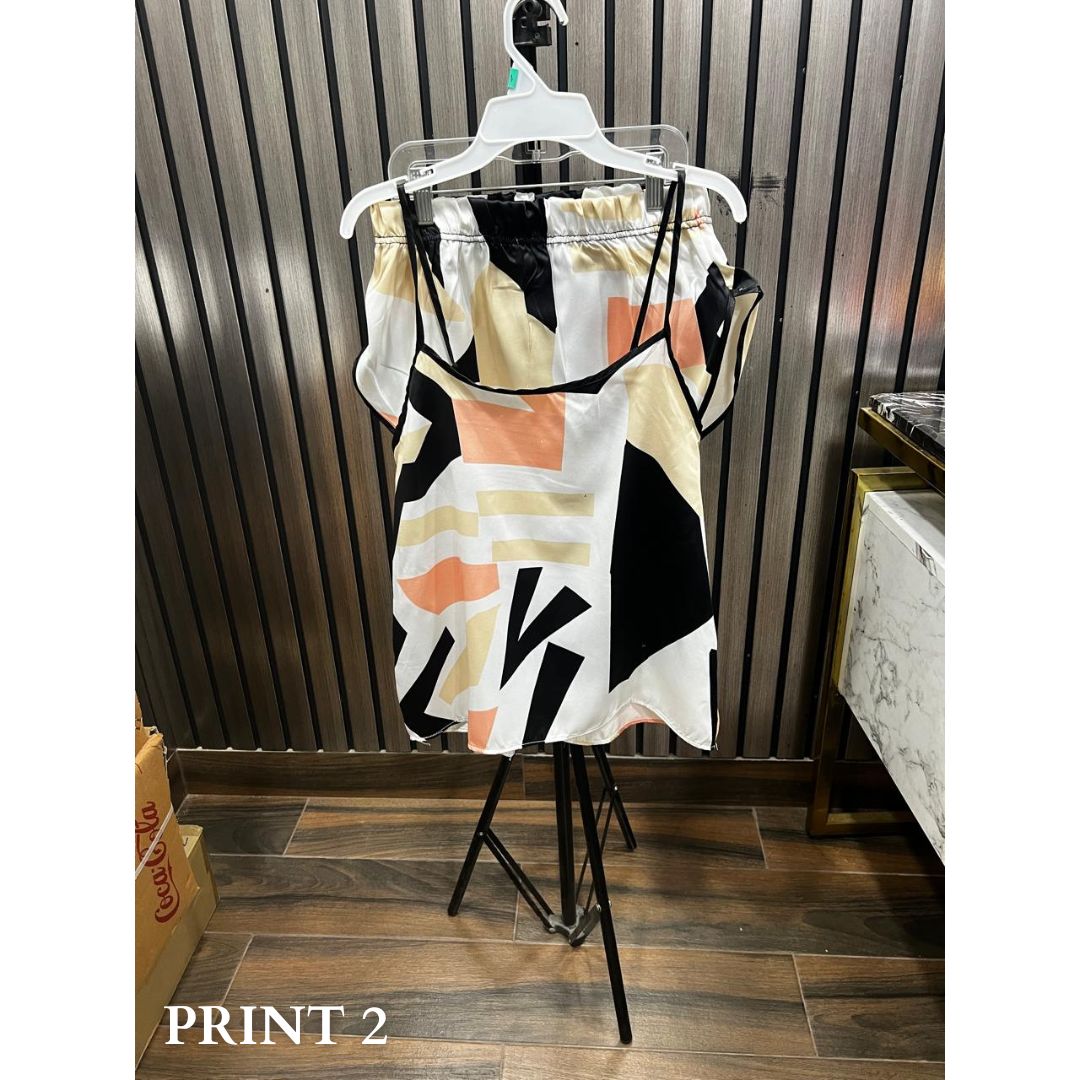 P-36 Silk Printed Cami Set