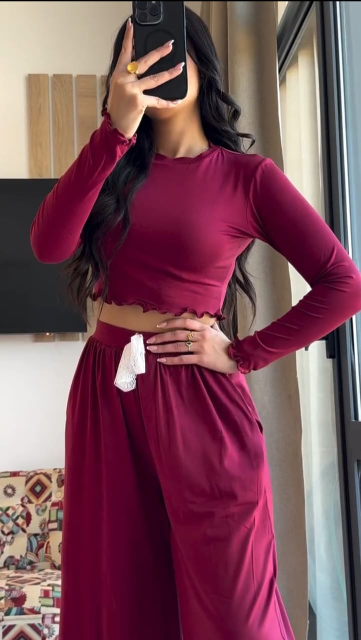 CH-546 Beaswear BreezeFlow Wide-Leg Loungewear Set For Summer