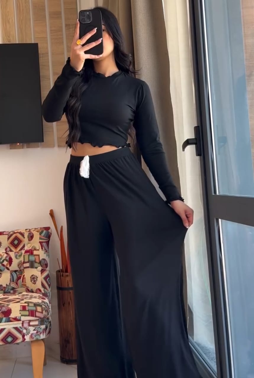 CH-546 Beaswear BreezeFlow Wide-Leg Loungewear Set For Summer