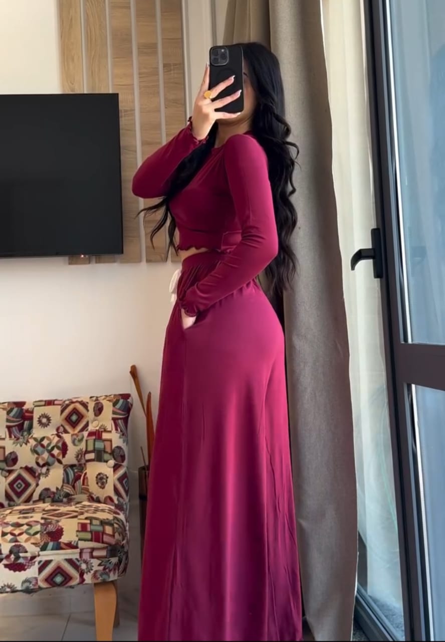 CH-546 Beaswear BreezeFlow Wide-Leg Loungewear Set For Summer