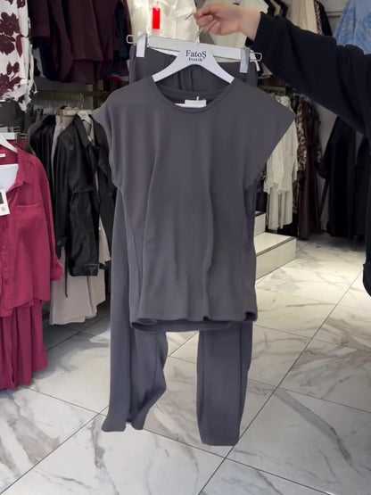 CH-548 Beaswear Cap Sleeves Top & Free-Fall Trouser