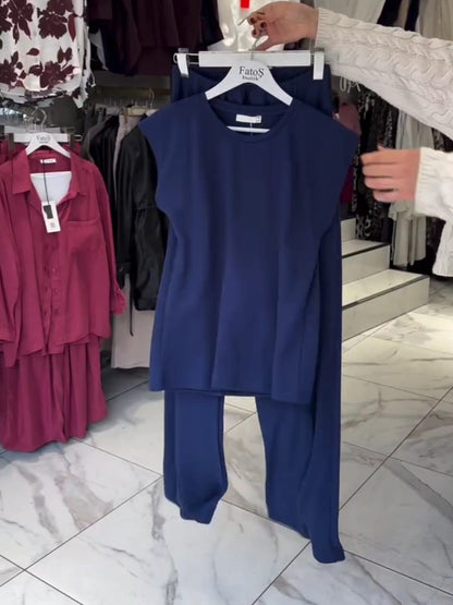 CH-548 Beaswear Cap Sleeves Top & Free-Fall Trouser