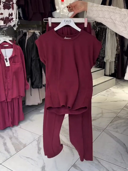 CH-548 Beaswear Cap Sleeves Top & Free-Fall Trouser