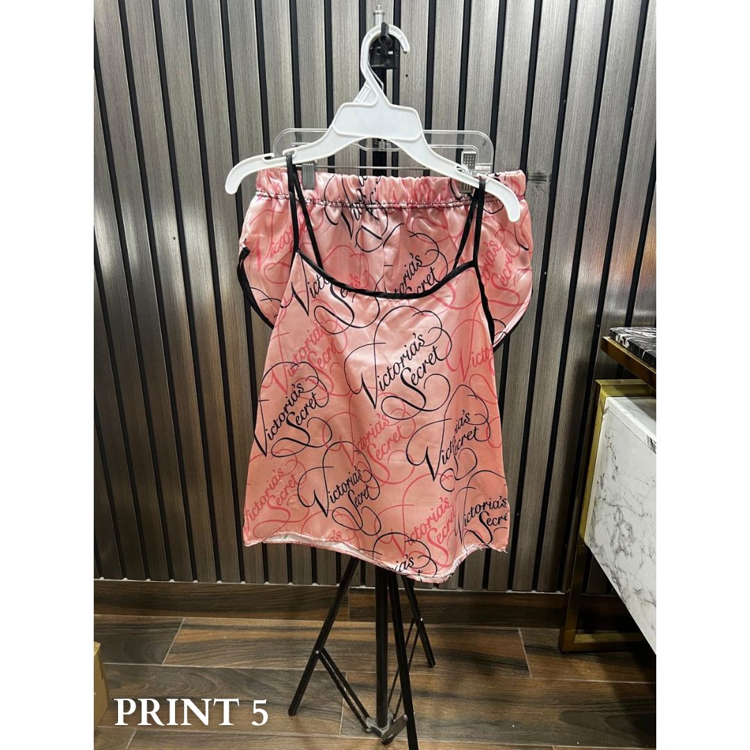P-36 Silk Printed Cami Set