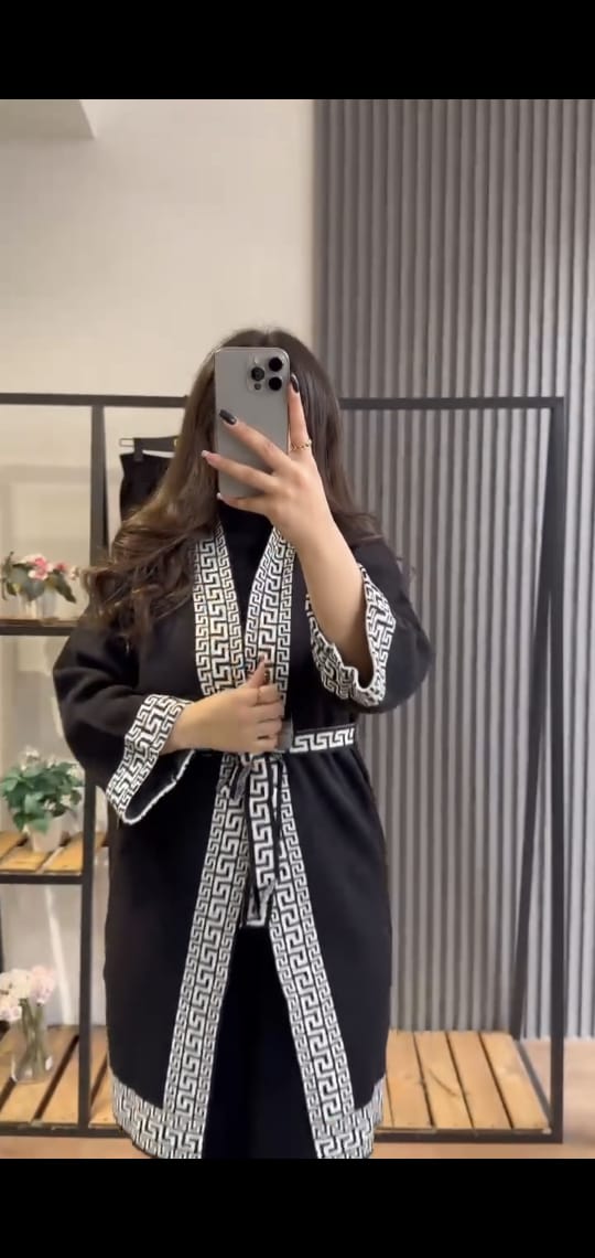 CH-388 Bea's Ready-to-Wear Printed Sides 3 Piece Dress High Neck + Upper + trouser