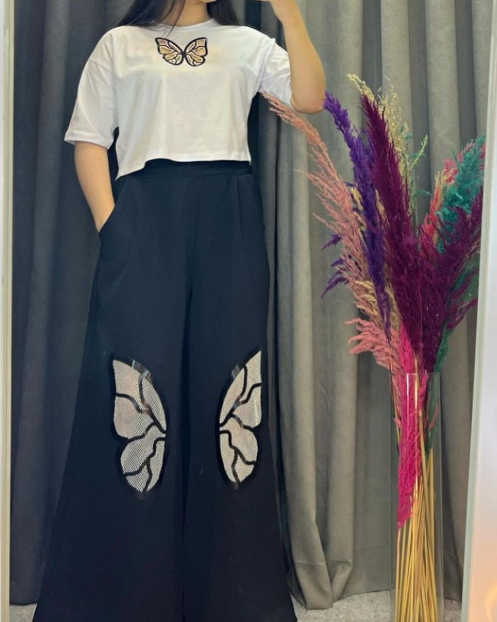 CH-445 Printed Crop Tee - Main Image