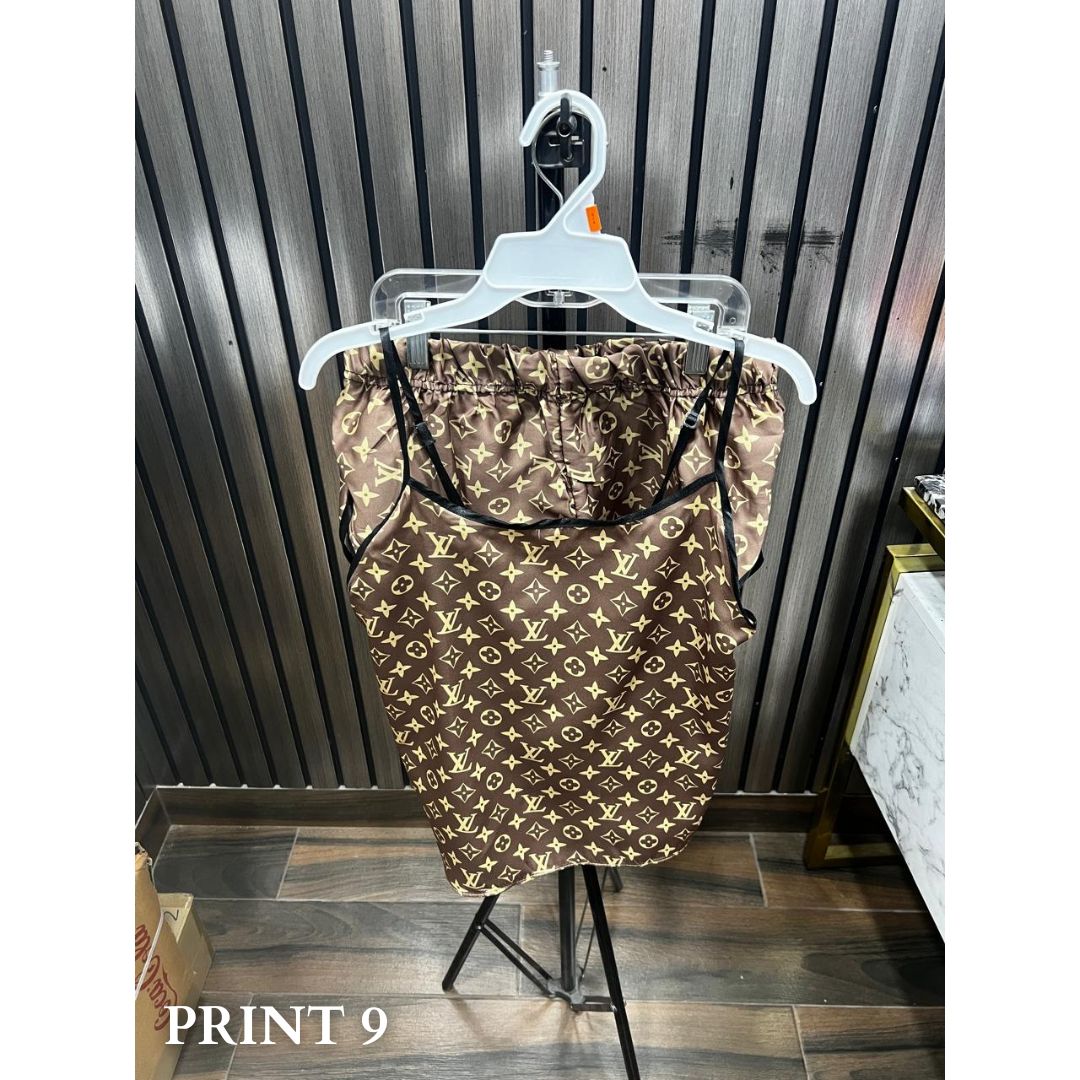 P-36 Silk Printed Cami Set