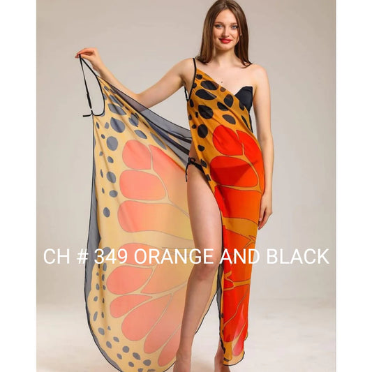 CH # 349  Butterfly Breeze Wrap - Summer Beach Cover Up 2023