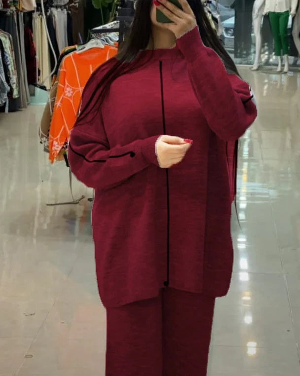 LY-18 BEA'S STRIPE DESIGN WINTER CO-ORD SET