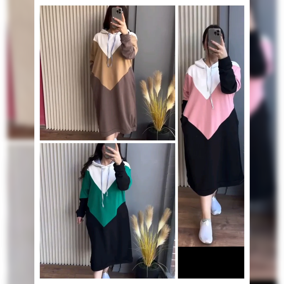 CH-398 Bea's Warm Fleece Long Hooded Top