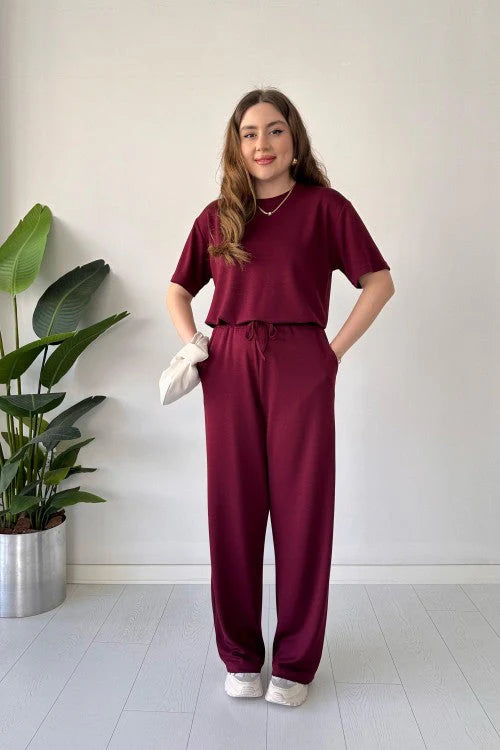CH-541 – Bea's Summer Lounge Set | Straight Trousers + Tee