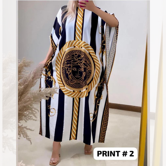 CH-409 BEA'S Long Artistic Shamoz Silk Kaftaan