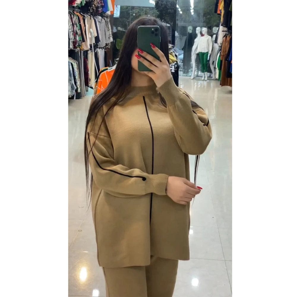 LY-18 BEA'S STRIPE DESIGN WINTER CO-ORD SET