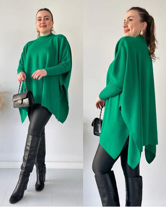 CH-395 Bea's Batwing Style Fleece Shawl Poncho