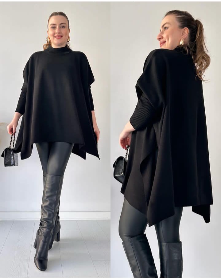 CH-395 Bea's Batwing Style Fleece Shawl Poncho