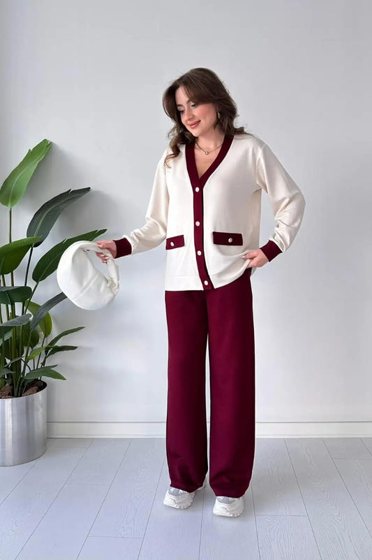 CH-580 Two-Tone Winter Co-ord Set – Beaswear