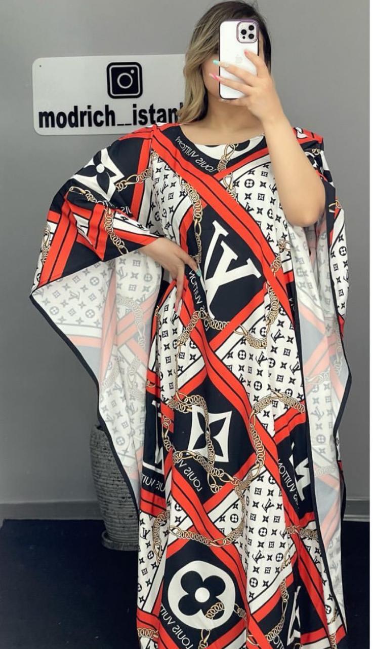 CH-409 BEA'S Long Artistic Shamoz Silk Kaftaan