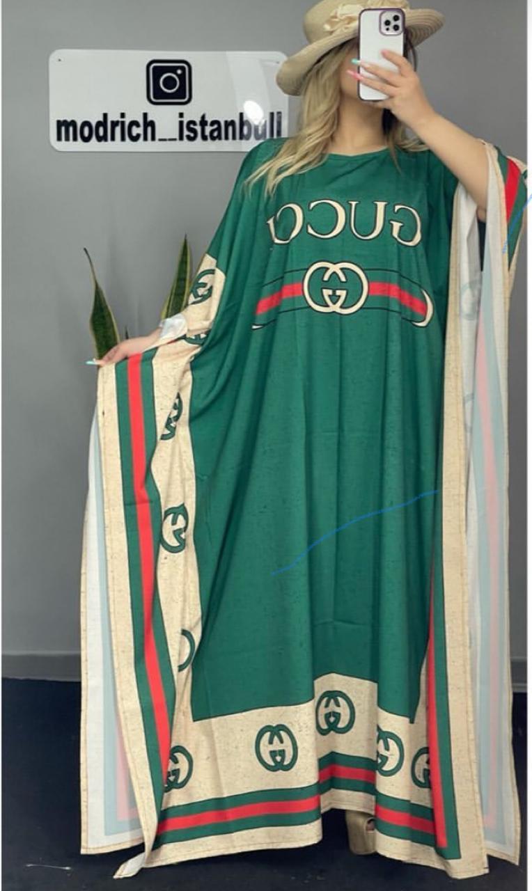 CH-409 BEA'S Long Artistic Shamoz Silk Kaftaan