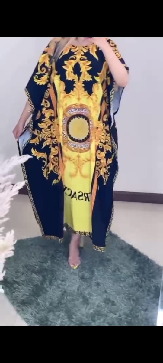 CH-409 BEA'S Long Artistic Shamoz Silk Kaftaan