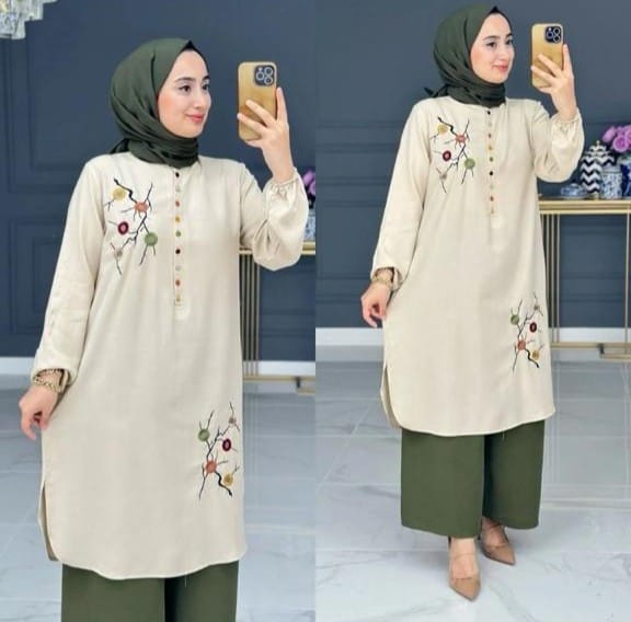 CH-527 BEA'S Elegant 2-Piece Printed Suit – Stylish & Comfortable