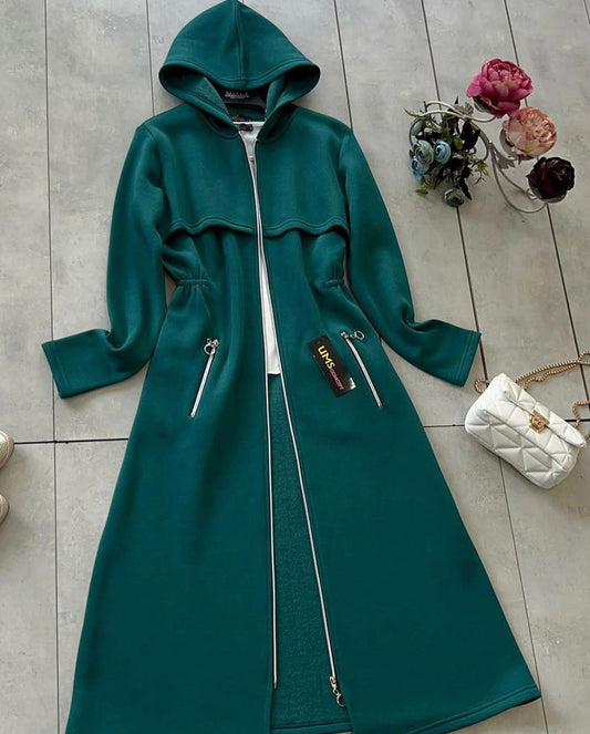 LY-25 Bea's Oversize Long Hooded Fleece Upper Coat