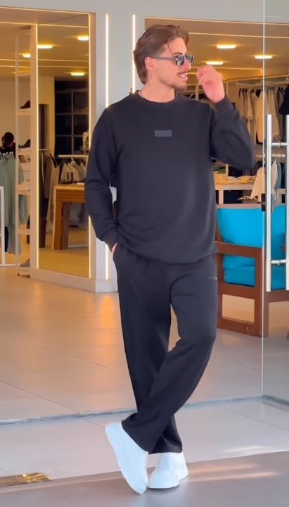 LI-59 BEAS | Jet Black Essential Fleece Co-Ord Set