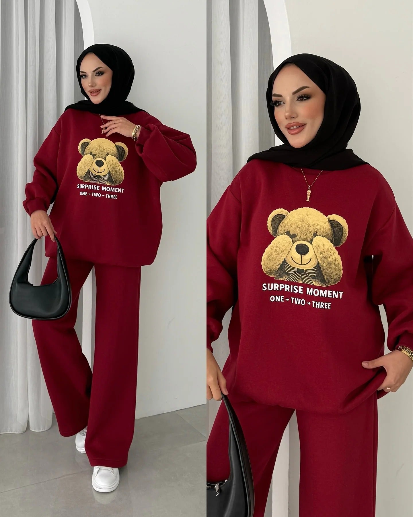 CH-593 BEAS Puffy Chardonnay Sweat Duo Set (Winter Top & Trouser)