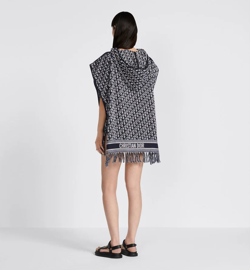 Ch # 530 Printed poncho style hooded fleece cape shawl