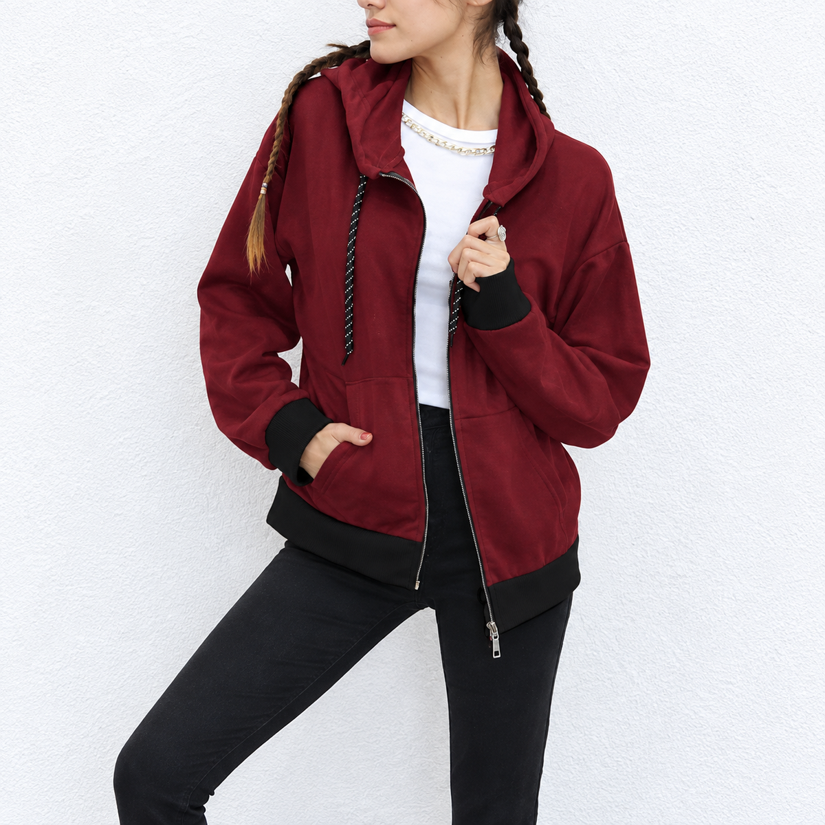 BEA'S women zipper hoodie