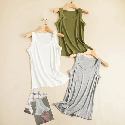 Ch#415 BEA'S O Neck Basic Tank Top