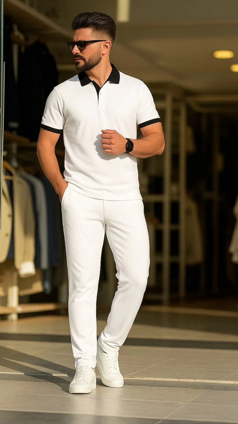 Premium Collar Tee & Trouser Set – by Beas