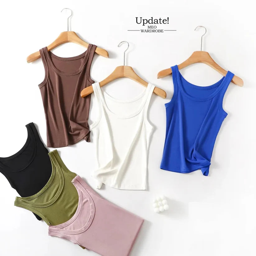 Ch#415 BEA'S O Neck Basic Tank Top