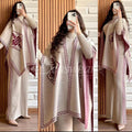CH-370 BEA'S READY TO WEAR WINTER 3 PIECE FLEECE SUIT CAPE SHAWL HIGH NECK & TROUSER