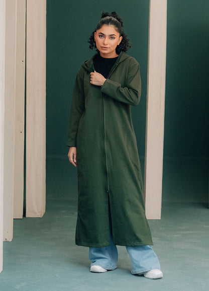 CH-480 BEA'S Long Zipper Fleece Hoodie