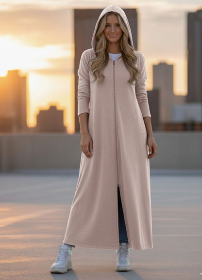 CH-480 BEA'S Long Zipper Fleece Hoodie