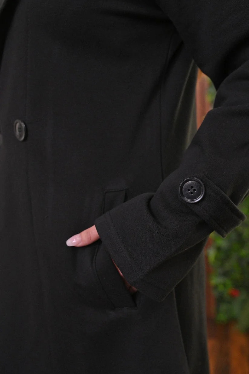 LY-23 Bea's Long Fleece Trench Coat For Women's