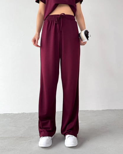 CH-550 Summer Casual Women's Polo Collar Top & Trouser Set