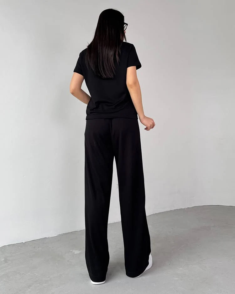 CH-550 Summer Casual Women's Polo Collar Top & Trouser Set