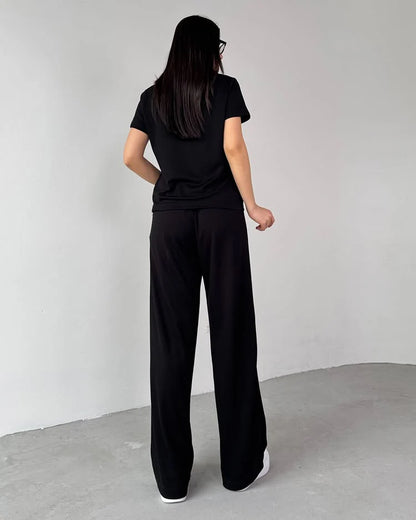 CH-550 Summer Casual Women's Polo Collar Top & Trouser Set