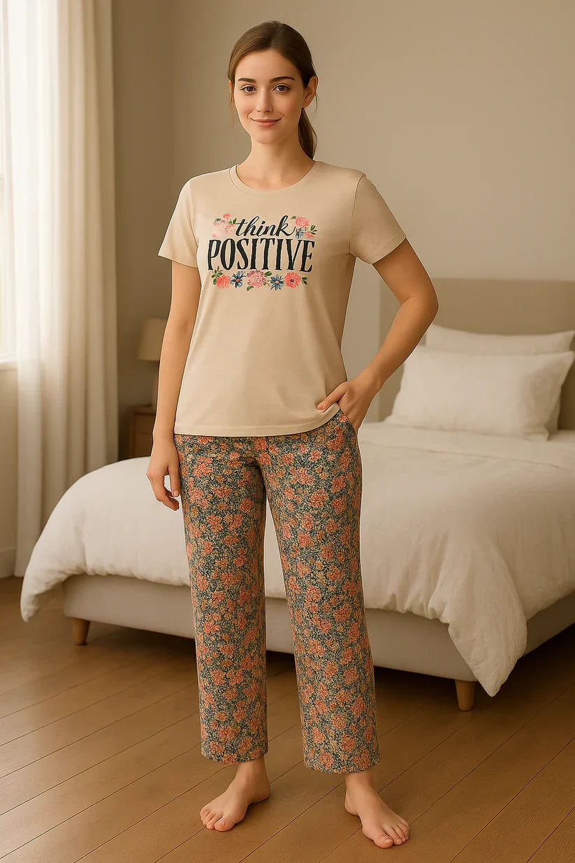 CH-568 - 2Pcs Printed Night Wear Co-Ord Set