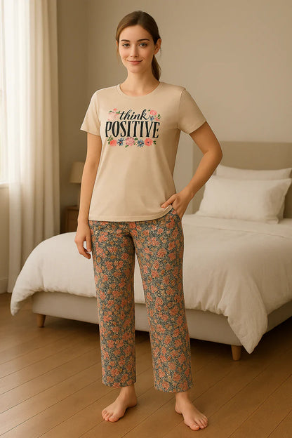 CH-568 - 2Pcs Printed Night Wear Co-Ord Set