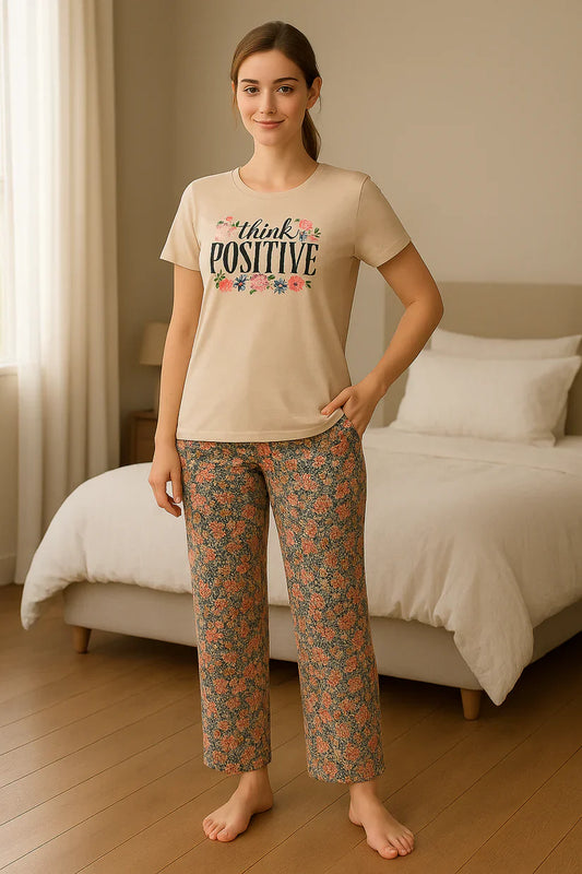 CH-568 - 2Pcs Printed Night Wear Co-Ord Set