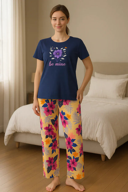 CH-568 - 2Pcs Printed Night Wear Co-Ord Set