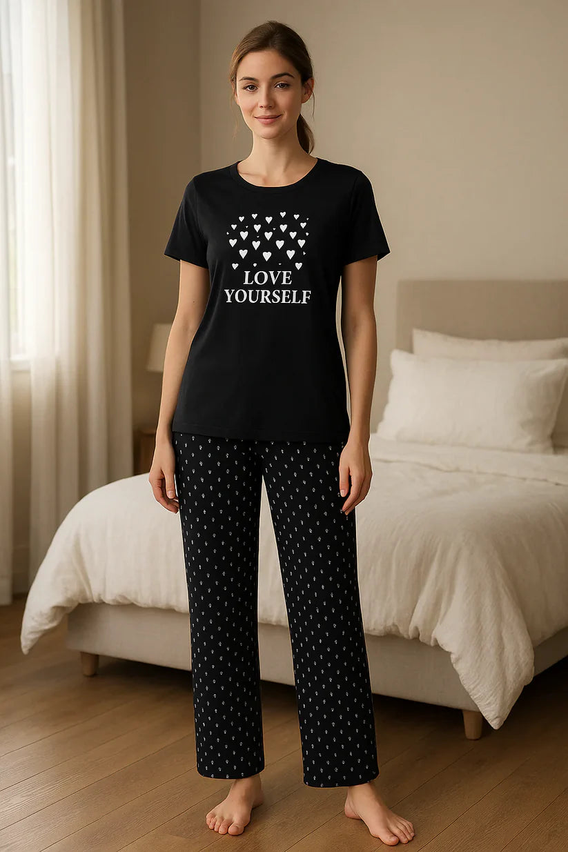 CH-568 - 2Pcs Printed Night Wear Co-Ord Set