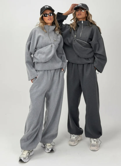 CH-583 BEA'S Women’s 3 in 1 Winter Western Baggy Track Co ords With Bag