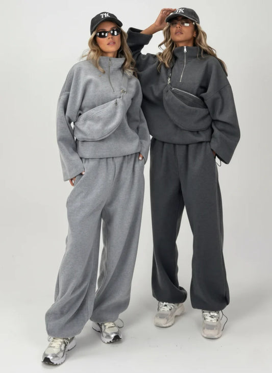 CH-583 BEA'S Women’s 3 in 1 Winter Western Baggy Track Co ords With Bag