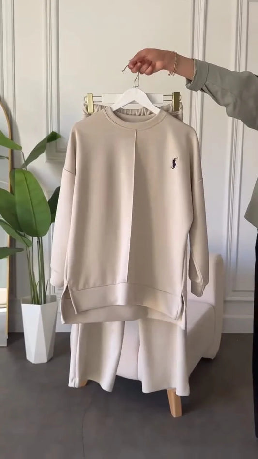 CH-589 BEA'S Polo Winter Fleece Co-ord Set