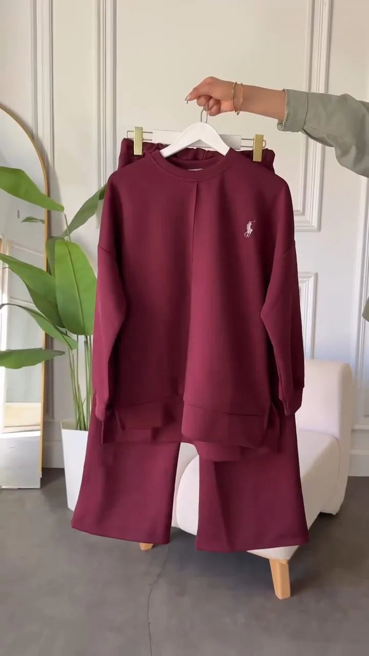 CH-589 BEA'S Polo Winter Fleece Co-ord Set