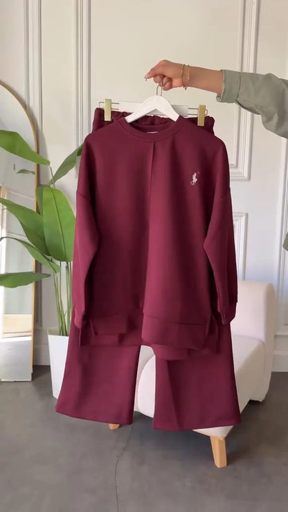 CH-589 BEA'S Polo Winter Fleece Co-ord Set